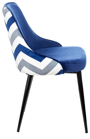 Стул для кухни Бюрократ KF-5 синий Italia 17 зигзаг металл черный на ножках (KF-5/ZIG/DBLUE)