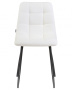 Стул для кухни DOBRIN ALEX, черные матовые ножки, белая экокожа (P-02)