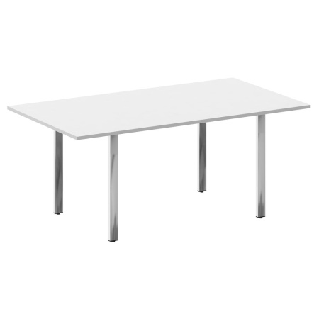 Стол переговорный на П-обр. м/к БП.ПРГ-180 Белый/Нерж. сталь