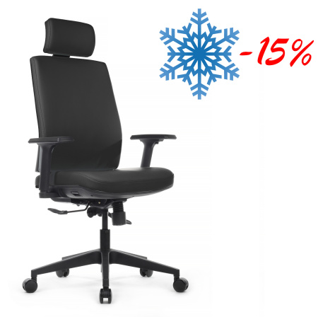 Кресло Boston KB023H Чёрное кожа Наппа