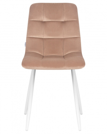Стул для кухни DOBRIN ALEX, белые ножки, мокко велюр (V108-104)