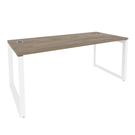 Стол рабочий руководителя на О-образном м/к O.MO-SRR-5.8 Тиквуд тёмный/Белый металл 1780*800*750