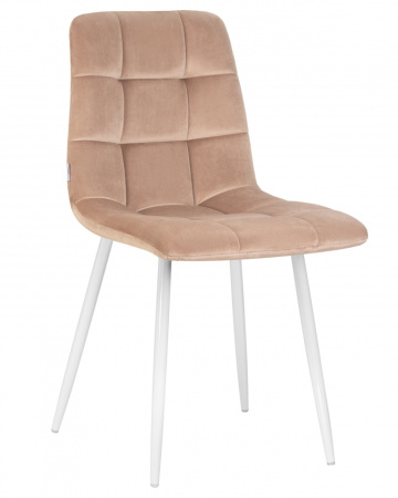 Стул для кухни DOBRIN ALEX, белые ножки, мокко велюр (V108-104)