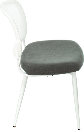 Стул для кухни Бюрократ KF-8W_2 комплект 2шт сетка/ткань серый металл белый на ножках (KF-8W/GREY_2)