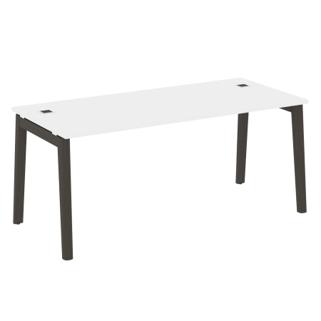 Стол руководителя OW.SRR-5.8 Белый бриллиант/Дуб тёмный/Антрацит металл 1780*800*750
