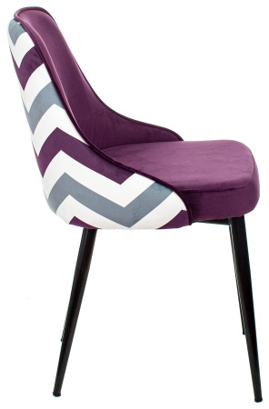 Стул для кухни Бюрократ KF-5 фиолетовый зигзаг металл черный на ножках (KF-5/ZIG/VIOLET)