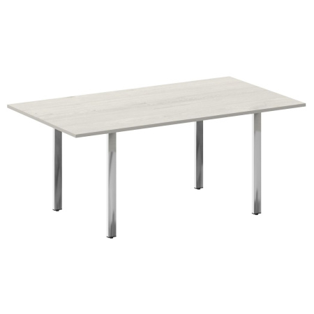 Стол переговорный на П-обр. м/к БП.ПРГ-180 Дуб наварра/Нерж. сталь