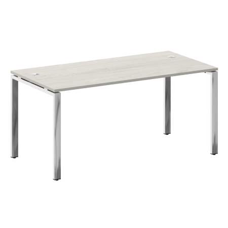 Стол рабочий руководителя на П-обр. м/к БП.СРР-4.8 Дуб наварра/Нерж. сталь