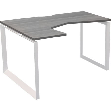 Стол эргономичный левый на металлокаркасе НТМП.О-060.ЛВ Лиственница/Белый