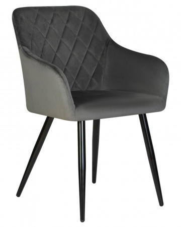 Стул для кухни DOBRIN ROBERT, черные матовые ножки, велюр V108-92 Антрацит