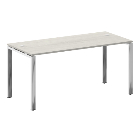 Стол рабочий руководителя на П-обр. м/к БП.СРР-4.7 Дуб наварра/Нерж. сталь