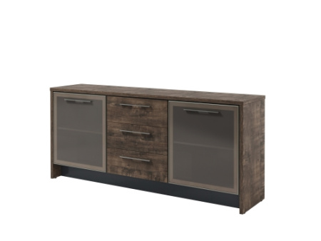 Тумба с 2 дверьми в профиле и 3 ящиками Т-13-05. Размер: 2200*520*970 мм