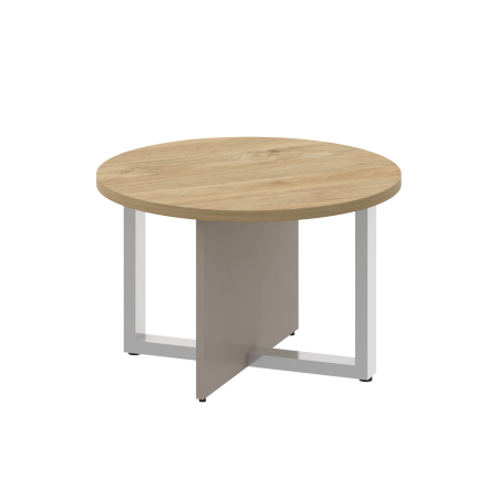 Стол журнальный, круглый SK.SG-KR-70 Тиквуд светлый/Капучино 700*700*450