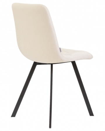 Стул для кухни DOBRIN ALEX SQUARE, черные матовые ножки, кремовая ткань (UF860-01B)
