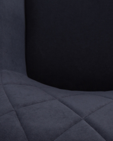 Стул для кухни DOBRIN ROBY, ЭМАЛЬ ЧЕРНЫЙ МУАР велюр Catania Dark Blue