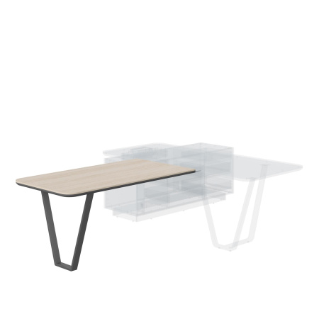 Стол приставной СФ-573415.1 Дуб светлый/Черный графит