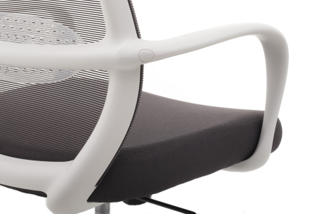 Кресло Fast W-207 white plastic Белый пластик/Серая сетка 60-62-97*105