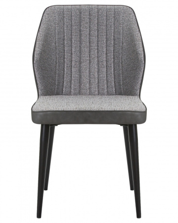 Стул для кухни DOBRIN KEVIN, черные матовые ножки, Сиденье серая ткань FC-09, Спинка антрацит кожзам RU-08