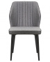 Стул для кухни DOBRIN KEVIN, черные матовые ножки, Сиденье серая ткань FC-09, Спинка антрацит кожзам RU-08