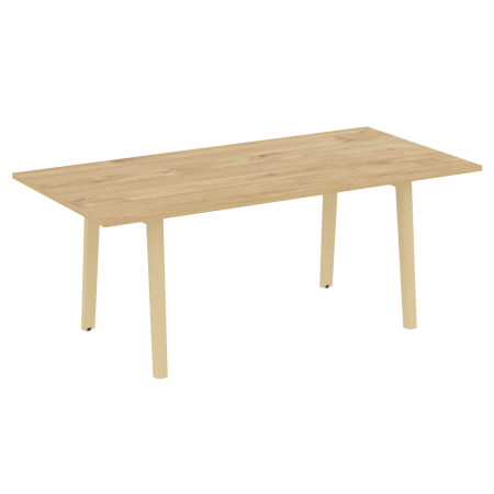 Стол переговорный OW.PRG-19 Тиквуд светлый/Дуб светлый/Белый металл 1980*980*750