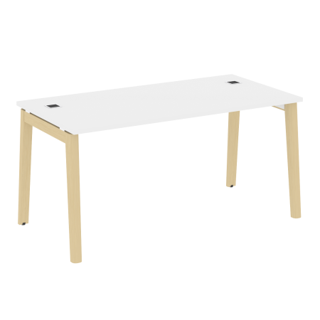 Стол руководителя OW.SRR-4.8 Белый бриллиант/Дуб светлый/Белый металл 1580*800*750