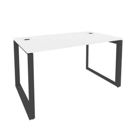 Стол рабочий руководителя на О-образном м/к O.MO-SRR-3.8 Белый бриллиант/Антрацит металл 1380*800*750