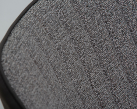 Стул для кухни DOBRIN KEVIN, черные матовые ножки, Сиденье серая ткань FC-09, Спинка антрацит кожзам RU-08