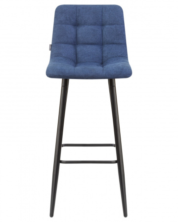 Стул барный DOBRIN NICOLE, черные матовые ножки, синяя ткань (UF860-14B)