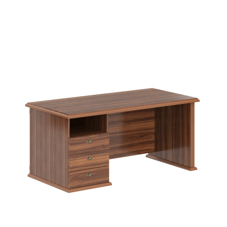 Стол руководителя однотумбовый RDT 168.A(L) Орех Даллас 1600х800х750