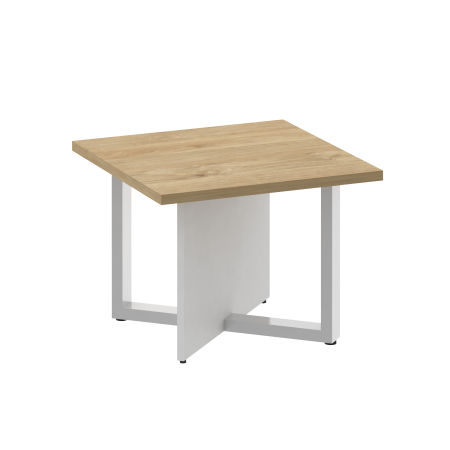 Стол журнальный, квадратный SK.SG-KV-60 Тиквуд светлый/Белый бриллиант 600*600*450