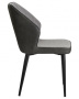 Стул для кухни DOBRIN KEVIN, черные матовые ножки, Сиденье серая ткань FC-09, Спинка антрацит кожзам RU-08