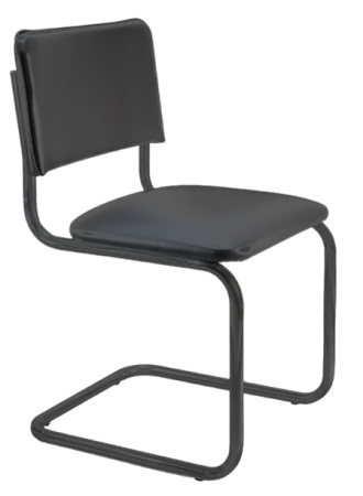 Стул сильвия Чёрный каркас/Чёрный Кожа зам