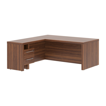 Стол руководителя с тумбой приставной ZCT 1819H.A(L) Орех Даллас 1800х1900х750