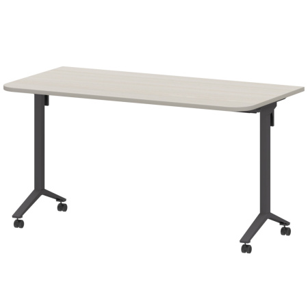 Стол мобильный складной радиусный МБ22-140.70Р Ясень шимо/Антрацит 1400x700x750 Моби