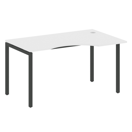 Стол криволинейный правый на П-образном м/к 40БП.СА-2 (R) Белый/Антрацит металл