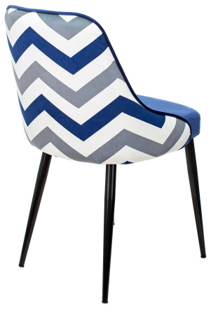 Стул для кухни Бюрократ KF-5 синий Italia 17 зигзаг металл черный на ножках (KF-5/ZIG/DBLUE)