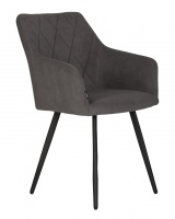 Стул для кухни DOBRIN ROBY, ЭМАЛЬ ЧЕРНЫЙ МУАР велюр Catania Chocolate