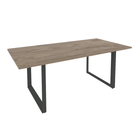 Стол переговорный на О-образном м/к O.MO-PRG-19 Тиквуд тёмный/Антрацит металл 1980*980*750