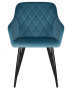 Стул для кухни DOBRIN ROBERT, черные матовые ножки, велюр V108-108 Морская волна