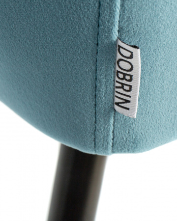 Стул для кухни DOBRIN ROBERT, черные матовые ножки, велюр V108-108 Морская волна