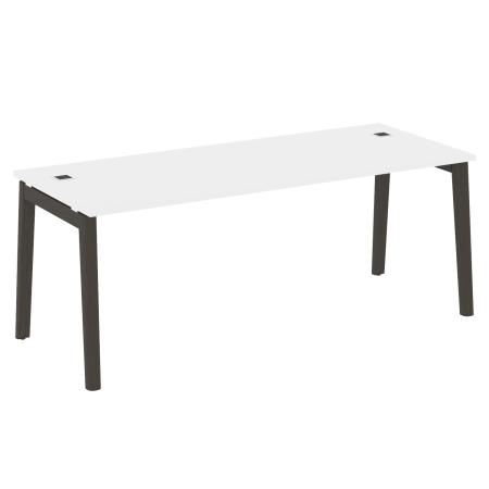 Стол руководителя OW.SRR-6.8 Белый бриллиант/Дуб тёмный/Антрацит металл 1980*800*750