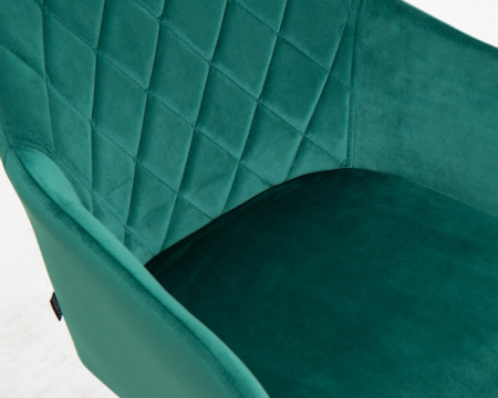 Стул для кухни DOBRIN ROBERT, черные матовые ножки, велюр V108-64 Зелёный