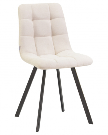 Стул для кухни DOBRIN ALEX SQUARE, черные матовые ножки, кремовая ткань (UF860-01B)
