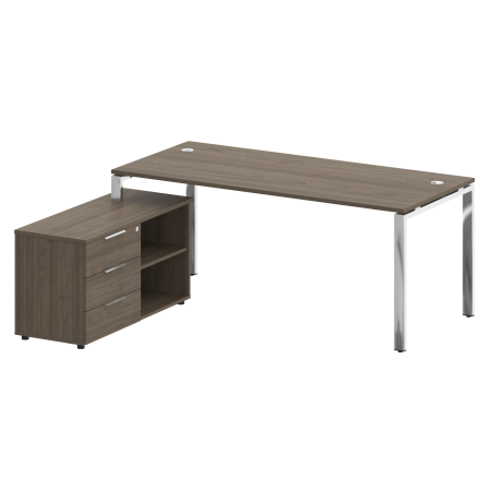 Стол руковододителя с тумбой левый БГ.СРТ-5.8 (L) Вяз/Нерж. сталь Стол руковододителя с тумбой левый БГ.СРТ-5.8 (L) Вяз/Нерж. сталь