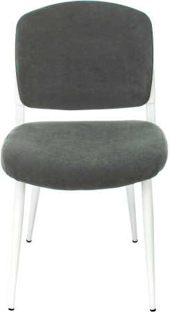 Стул для кухни Бюрократ KF-8W серый Alfa 44 металл белый на ножках (KF-8W/FABRIC/GREY)