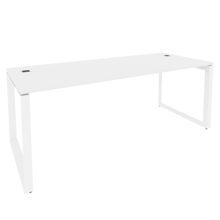 Стол рабочий руководителя на О-образном м/к O.MO-SRR-6.8 Белый бриллиант/Белый металл 1980*800*750