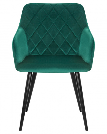 Стул для кухни DOBRIN ROBERT, черные матовые ножки, велюр V108-64 Зелёный
