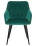 Стул для кухни DOBRIN ROBERT, черные матовые ножки, велюр V108-64 Зелёный