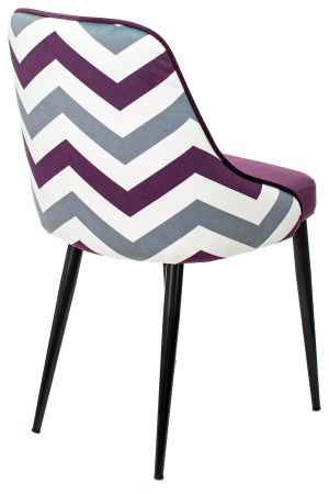 Стул для кухни Бюрократ KF-5 фиолетовый зигзаг металл черный на ножках (KF-5/ZIG/VIOLET)