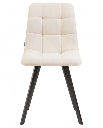 Стул для кухни DOBRIN ALEX SQUARE, черные матовые ножки, кремовая ткань (UF860-01B)
